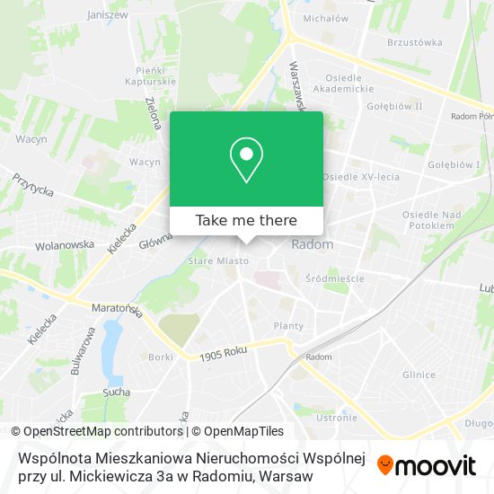 Wspólnota Mieszkaniowa Nieruchomości Wspólnej przy ul. Mickiewicza 3a w Radomiu map