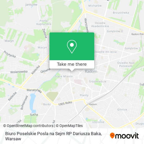 Biuro Poselskie Posla na Sejm RP Dariusza Baka map