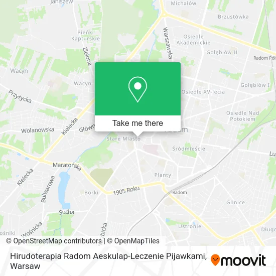 Карта Hirudoterapia Radom Aeskulap-Leczenie Pijawkami