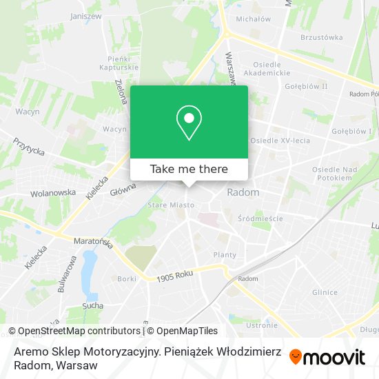 Aremo Sklep Motoryzacyjny. Pieniążek Włodzimierz Radom map