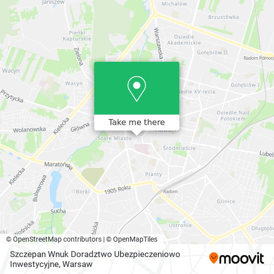 Карта Szczepan Wnuk Doradztwo Ubezpieczeniowo Inwestycyjne