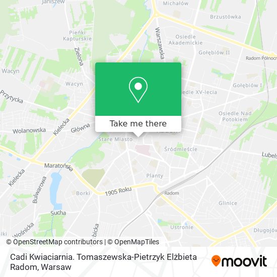 Cadi Kwiaciarnia. Tomaszewska-Pietrzyk Elżbieta Radom map