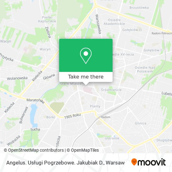 Angelus. Usługi Pogrzebowe. Jakubiak D. map