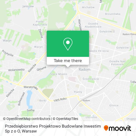 Карта Przedsiębiorstwo Projektowo Budowlane Inwestim Sp z o O