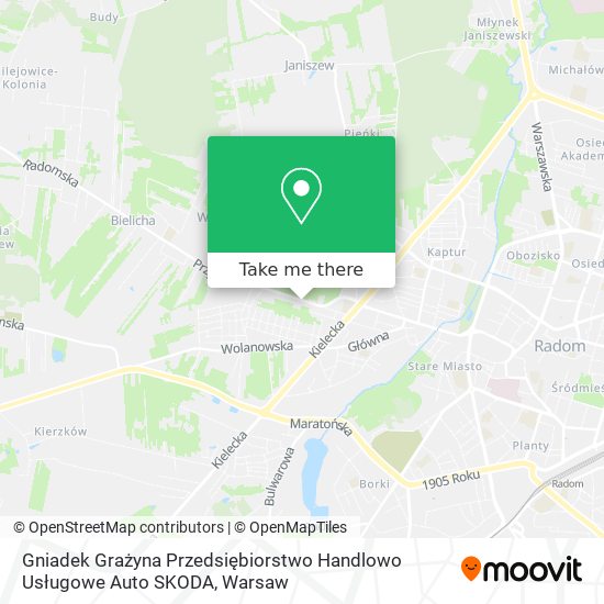 Gniadek Grażyna Przedsiębiorstwo Handlowo Usługowe Auto SKODA map