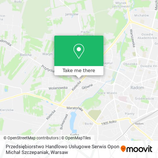 Przedsiębiorstwo Handlowo Usługowe Serwis Opon Michał Szczepaniak map