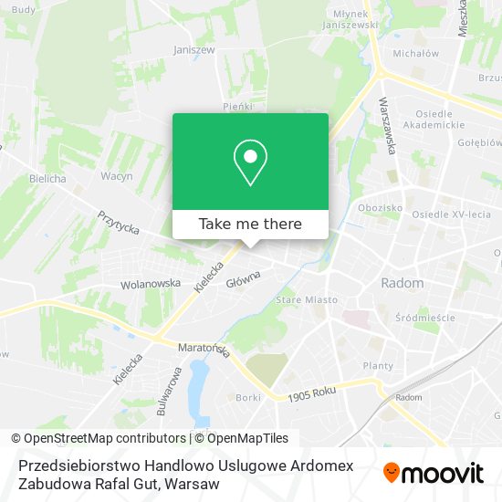 Przedsiebiorstwo Handlowo Uslugowe Ardomex Zabudowa Rafal Gut map