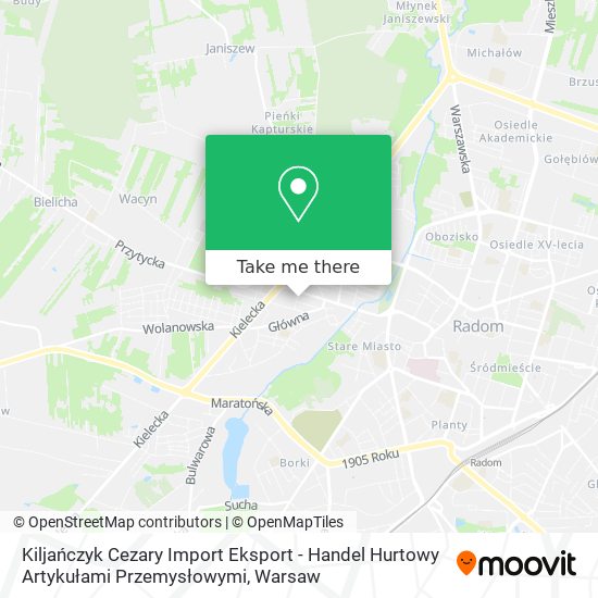 Kiljańczyk Cezary Import Eksport - Handel Hurtowy Artykułami Przemysłowymi map