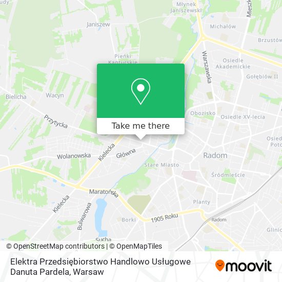 Elektra Przedsiębiorstwo Handlowo Usługowe Danuta Pardela map