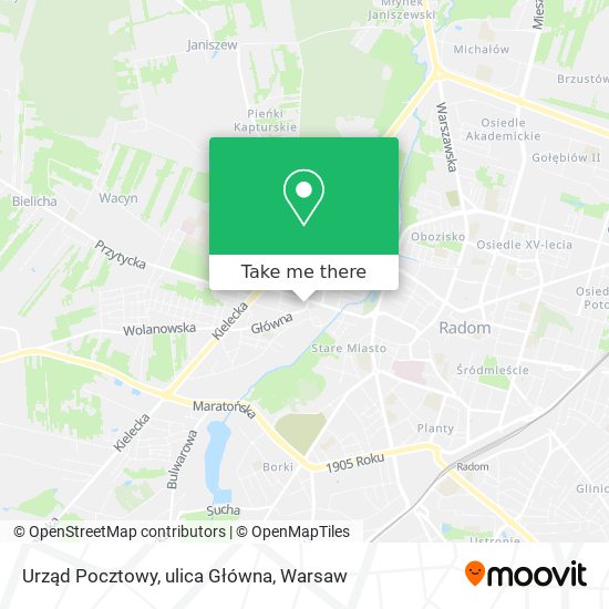 Urząd Pocztowy, ulica Główna map