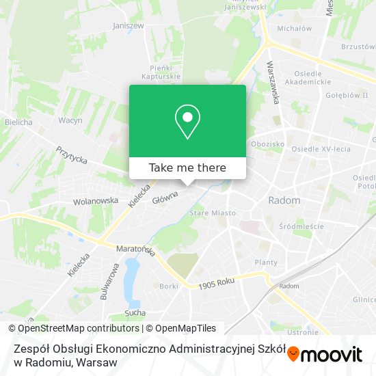 Zespół Obsługi Ekonomiczno Administracyjnej Szkół w Radomiu map