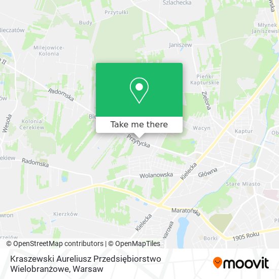 Kraszewski Aureliusz Przedsiębiorstwo Wielobranżowe map