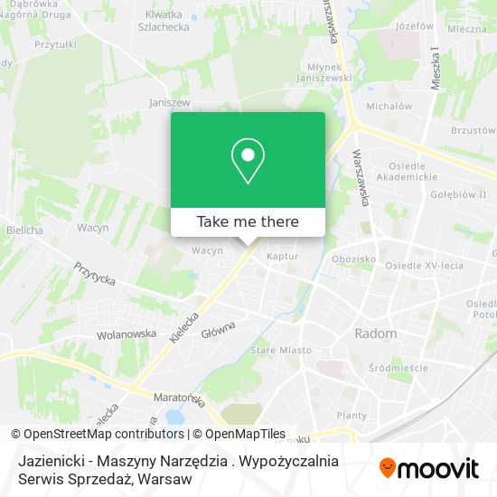 Jazienicki - Maszyny Narzędzia . Wypożyczalnia Serwis Sprzedaż map