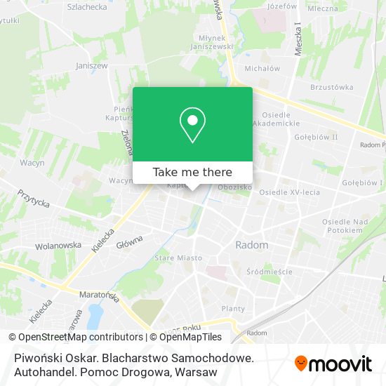 Piwoński Oskar. Blacharstwo Samochodowe. Autohandel. Pomoc Drogowa map