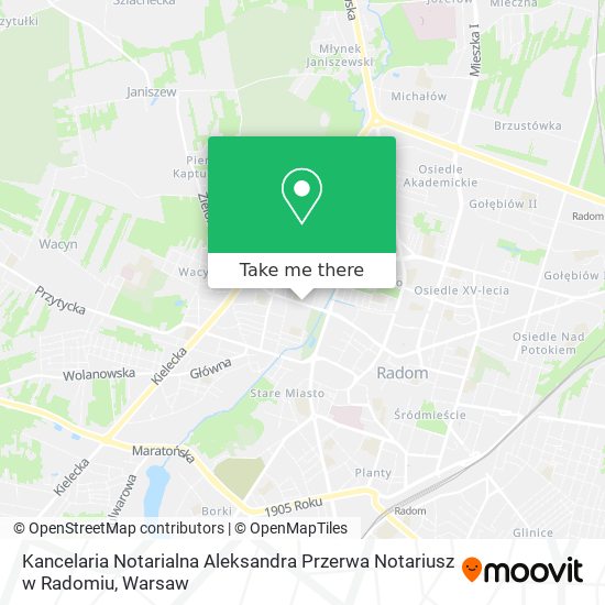 Kancelaria Notarialna Aleksandra Przerwa Notariusz w Radomiu map