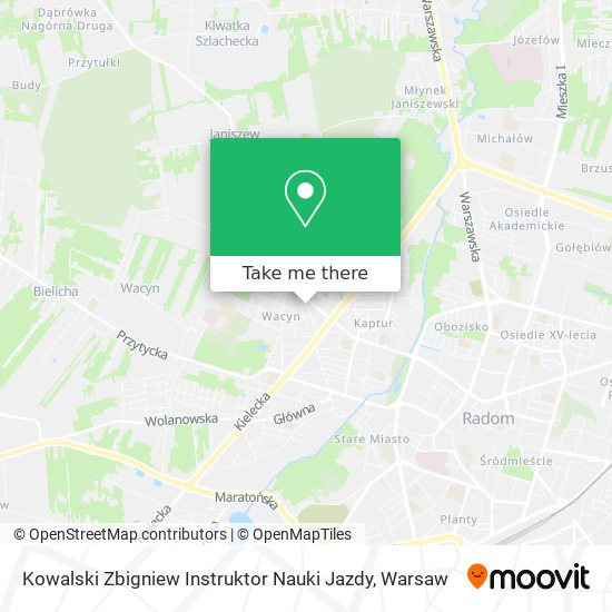 Kowalski Zbigniew Instruktor Nauki Jazdy map