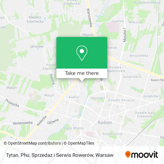 Tytan. Phu. Sprzedaz i Serwis Rowerów map