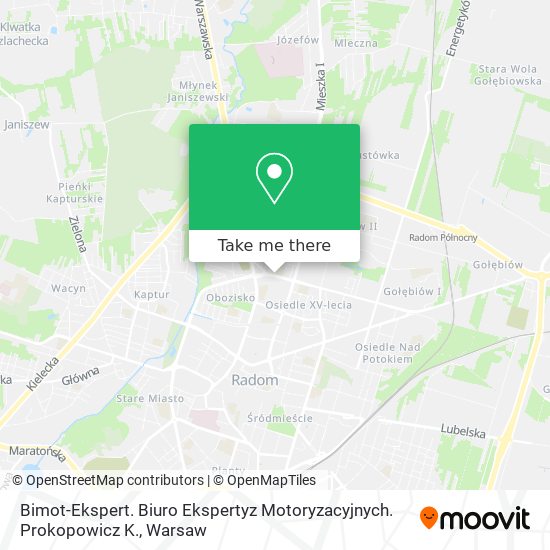 Bimot-Ekspert. Biuro Ekspertyz Motoryzacyjnych. Prokopowicz K. map