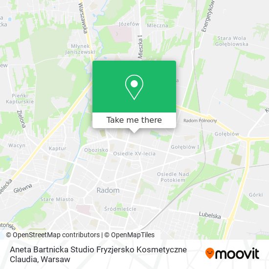 Aneta Bartnicka Studio Fryzjersko Kosmetyczne Claudia map