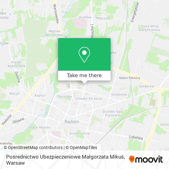 Pośrednictwo Ubezpieczeniowe Małgorzata Mikuś map