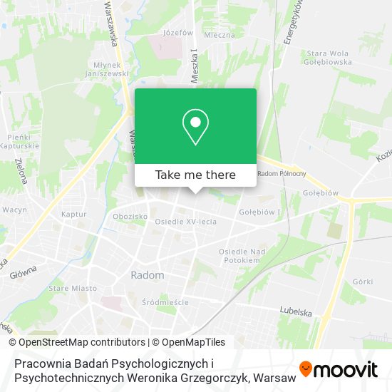 Pracownia Badań Psychologicznych i Psychotechnicznych Weronika Grzegorczyk map