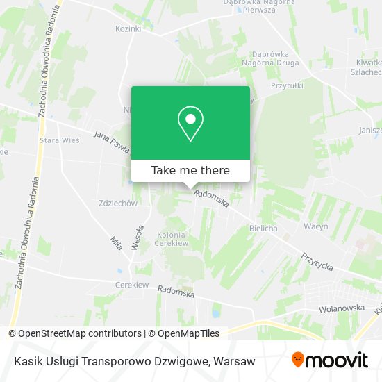 Kasik Uslugi Transporowo Dzwigowe map