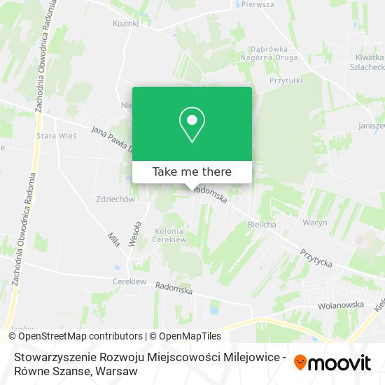 Stowarzyszenie Rozwoju Miejscowości Milejowice - Równe Szanse map