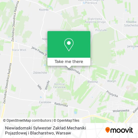 Niewiadomski Sylwester Zakład Mechaniki Pojazdowej i Blacharstwo map