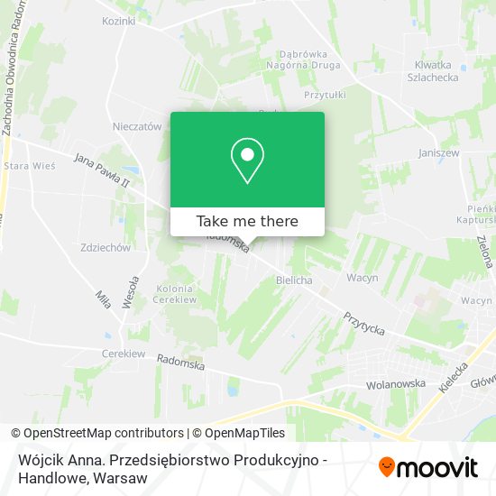 Wójcik Anna. Przedsiębiorstwo Produkcyjno - Handlowe map