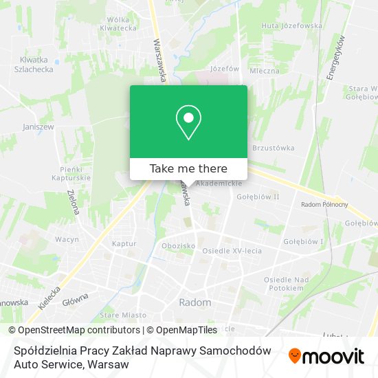 Spółdzielnia Pracy Zakład Naprawy Samochodów Auto Serwice map