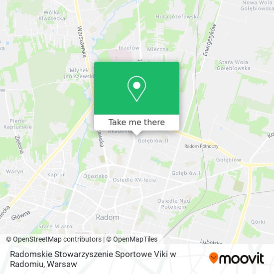 Radomskie Stowarzyszenie Sportowe Viki w Radomiu map