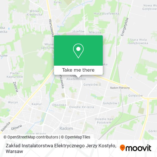 Карта Zakład Instalatorstwa Elektrycznego Jerzy Kostyło