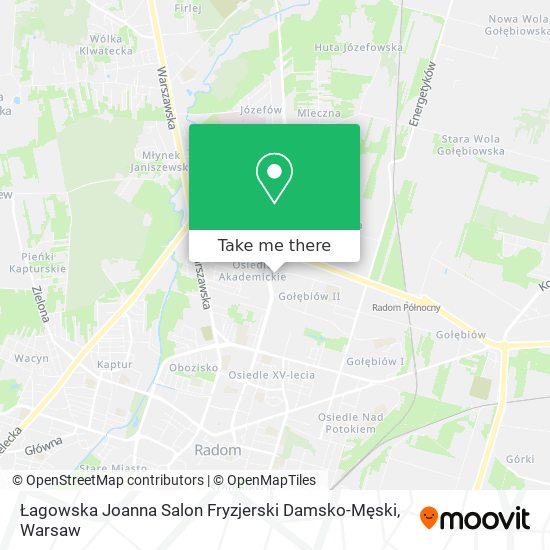 Łagowska Joanna Salon Fryzjerski Damsko-Męski map