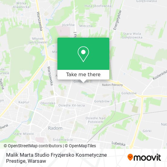 Карта Malik Marta Studio Fryzjersko Kosmetyczne Prestige