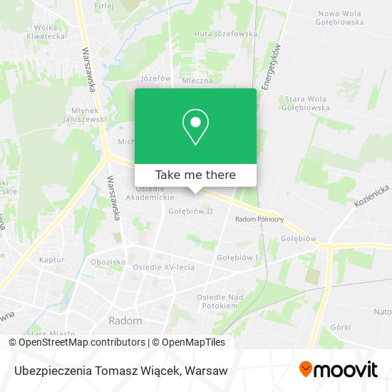 Ubezpieczenia Tomasz Wiącek map