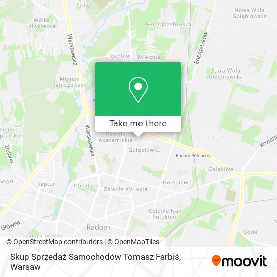 Skup Sprzedaż Samochodów Tomasz Farbiś map