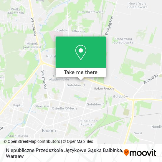 Niepubliczne Przedszkole Językowe Gąska Balbinka map