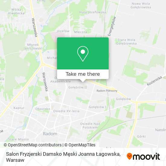 Карта Salon Fryzjerski Damsko Męski Joanna Łagowska