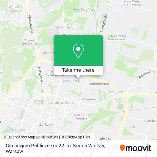 Gimnazjum Publiczne nr 22 im. Karola Wojtyły map