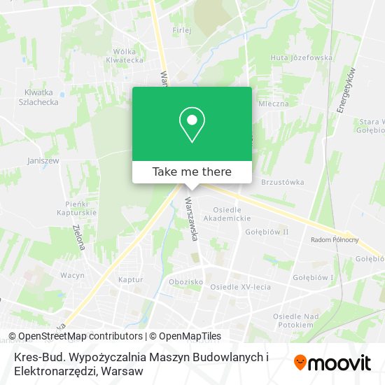 Kres-Bud. Wypożyczalnia Maszyn Budowlanych i Elektronarzędzi map