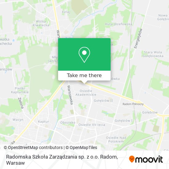 Карта Radomska Szkoła Zarządzania sp. z o.o. Radom