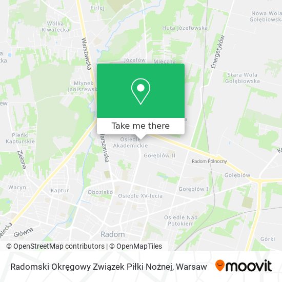 Radomski Okręgowy Związek Piłki Nożnej map