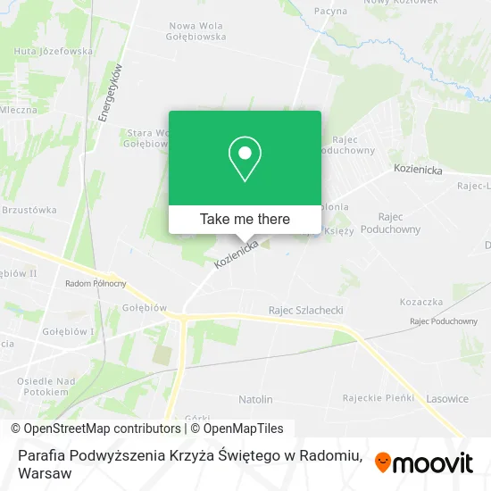 Карта Parafia Podwyższenia Krzyża Świętego w Radomiu