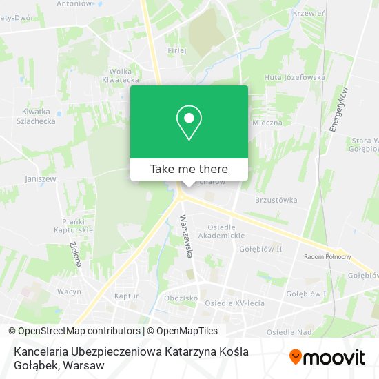 Kancelaria Ubezpieczeniowa Katarzyna Kośla Gołąbek map