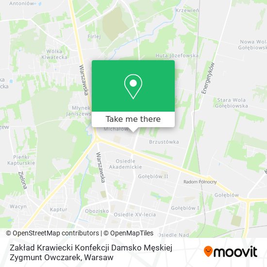 Zakład Krawiecki Konfekcji Damsko Męskiej Zygmunt Owczarek map