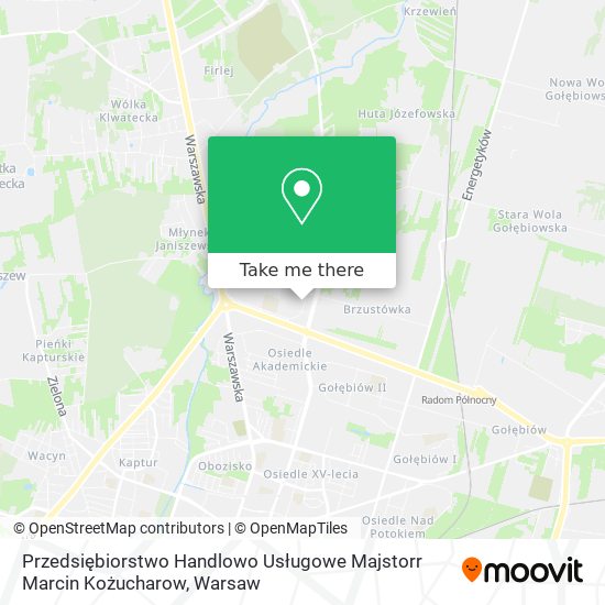 Przedsiębiorstwo Handlowo Usługowe Majstorr Marcin Kożucharow map