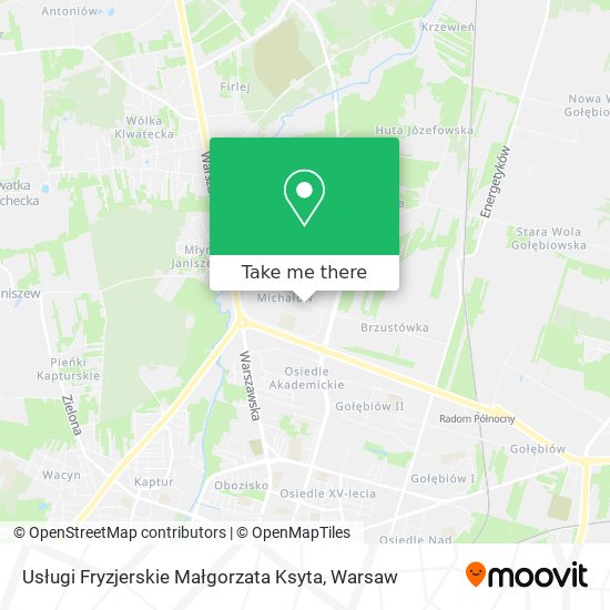 Usługi Fryzjerskie Małgorzata Ksyta map