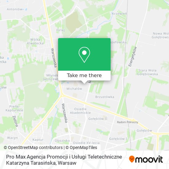 Pro Max Agencja Promocji i Usługi Teletechniczne Katarzyna Tarasińska map