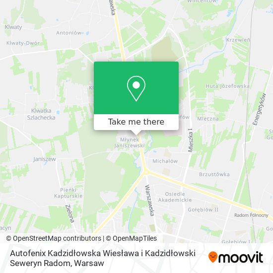 Autofenix Kadzidłowska Wiesława i Kadzidłowski Seweryn Radom map