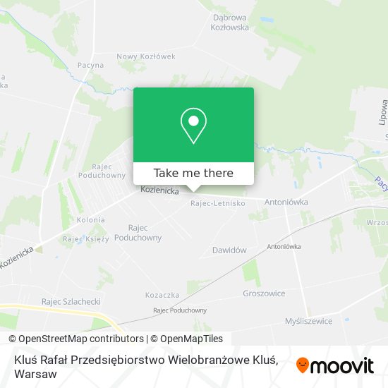 Kluś Rafał Przedsiębiorstwo Wielobranżowe Kluś map